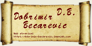 Dobrimir Bećarević vizit kartica